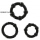 Set anillos erector con perlas negro